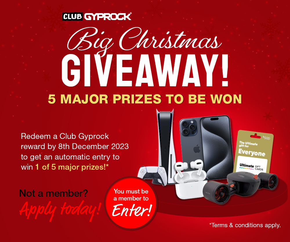 Gyprock Trade Centre Club Gyprock Christmas Promotion Major Prizes mobile banner