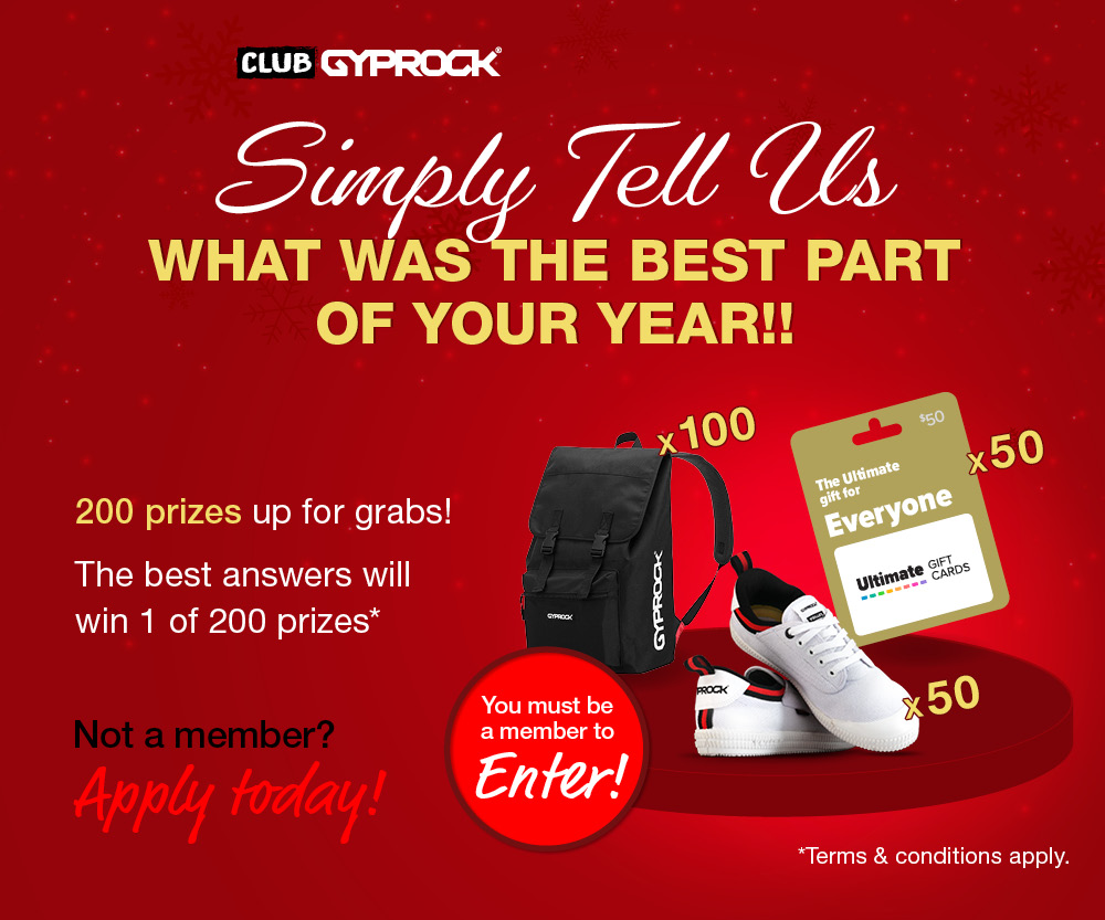 Gyprock Trade Centre Club Gyprock Christmas Promotion Secondary Prizes mobile banner